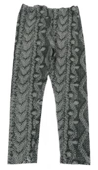 Sivé legíny s pleteným vzorom