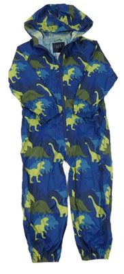 Tmavomodro-zelená šusťáková voděodolná kombinéza s diny a kapucí Next