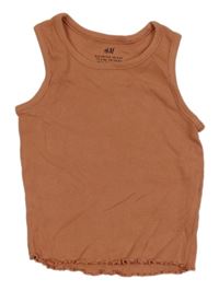 Broskvový rebrovaný crop top H&M