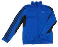 Tmavomodro-černá propínací sportovní mikina s logem Adidas