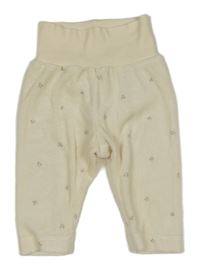 Smotanové kvetované zamatové tepláky H&M