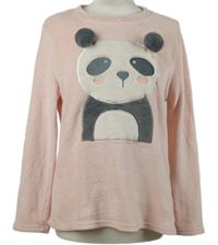 Dámské světlerůžové plyšové pyžamové triko s pandou Love To Lounge 