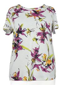 Dámské bílé květované tričko M&S