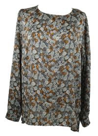 Dámska čierno-hnedá kvietkovana blúzka zn. George