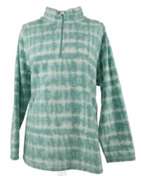 Dámská světlemodro-bílá batikovaná fleecová mikina 