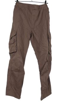 Dámské vínové plátěné kalhoty s kapsami Primark 