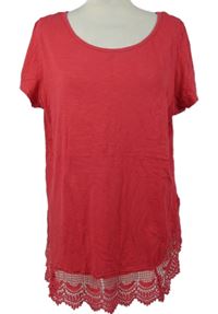 Dámska tmavoružová tunika s čipkou George