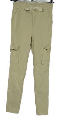 Dámské béžové cargo kalhoty s kapsami Shein 