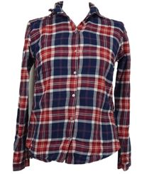 Dámská tmavomodro-červená kostkovaná halenka Esprit 