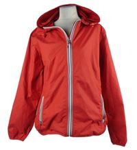 Dámska červená šušťáková nepromokavá bunda s kapucňou Crane