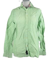 Pánská světlezelená lněná slim fit košile John Hills 