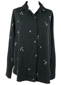 Nové - Dámska tmavosivá kvietkovana blúzka H&M