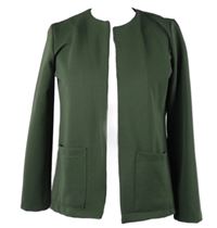 Dámský khaki žebrovaný cardigán 