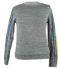 Dámske sivé melírované úpletové tričko s pruhmi Boohoo