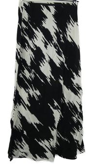 Dámska čierno-biela vzorovaná midi sukňa New Look