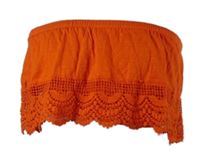 Dámsky červený bandeau top s čipkou Primark