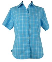 Dámska modrá kockovaná blúzka Schoffel