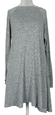 Dámske sivo-tmavosivé melírované úpletové šaty New Look