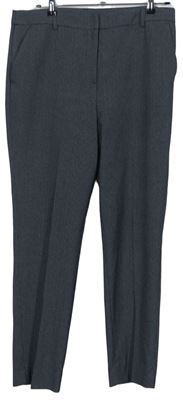 Dámske čierno-sivé vzorované spoločenské nohavice s pukmi TU