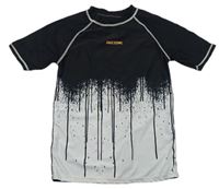 Čierno-biele UV tričko s nápisom Matalan