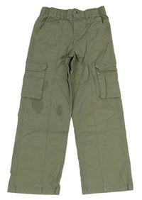 Khaki plátenné cargo nohavice Primark