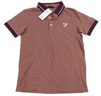 Mahagonovo-vínové polo tričko s výšivkou George