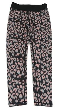 Černo-růžovo-modré sportovní legíny s flíčky H&M