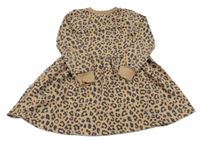 Hnědé teplákové šaty s leopardím vzorem F&F