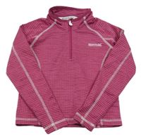 Vínovo-ružová pruhovaná funkčná mikina s logom Regatta