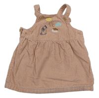 Světlerůžové manšestrové laclové šaty s obrázkem M&S