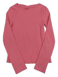 Ružové rebrované crop tričko F&F