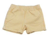 ORanžovo-bílé pruhované riflové kraťasy Kuniboo