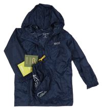 Nové - Tmavomodrá šusťáková nepromokavá bunda s kapucí+ pytlík Regatta