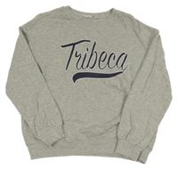 Svetlosivá crop mikina s nápisom