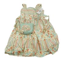 Nové - barevné vzorované šaty s květinami + kabelka IRIS & IVY