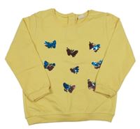 Žlutá mikina s motýlky