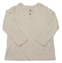 Vanilkové triko s knoflíky H&M