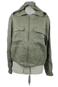 Dámská béžová crop lehká bunda s kapucí DKNY