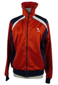 Dámská červeno-tmavomodro-bílá propínací sportovní mikina s rolákem 