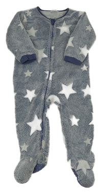 Modrý chlupatý overal s hvězdami Next