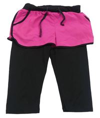 Neonově růžové sportovní kraťasy s všitými capri legínami Yigga