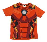 Červené tričko s potiskem - Iron man