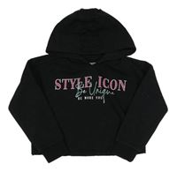Sivá crop mikina s nápisom a kapucňou Matalan