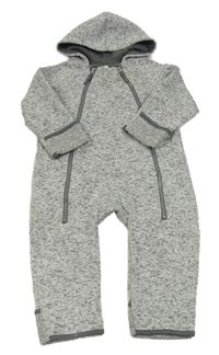 Sivá melírovaná pletená kombinéza s kapucňou H&M