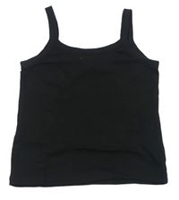 Čierny rebrovaný crop top