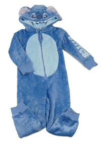 Modrá chlpatá kombinéza s kapucí - Stitch zn. Disney