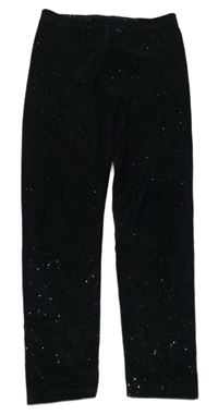 Čierne plyšové trblietavé legíny zn. Tu