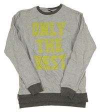 Šedá mikina s nápisem 