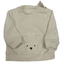 Béžová fleecová mikina s medvěďom Tu