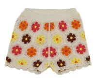 Smetanové květované pletené kraťasy Primark